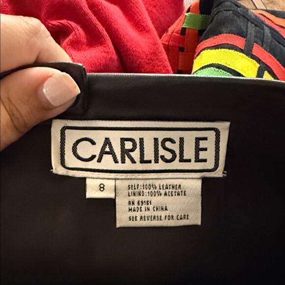 VNTG CARLISLE 90s whimsigoth leather A-line skirt with fur detail 8 - Picture 2 of 6